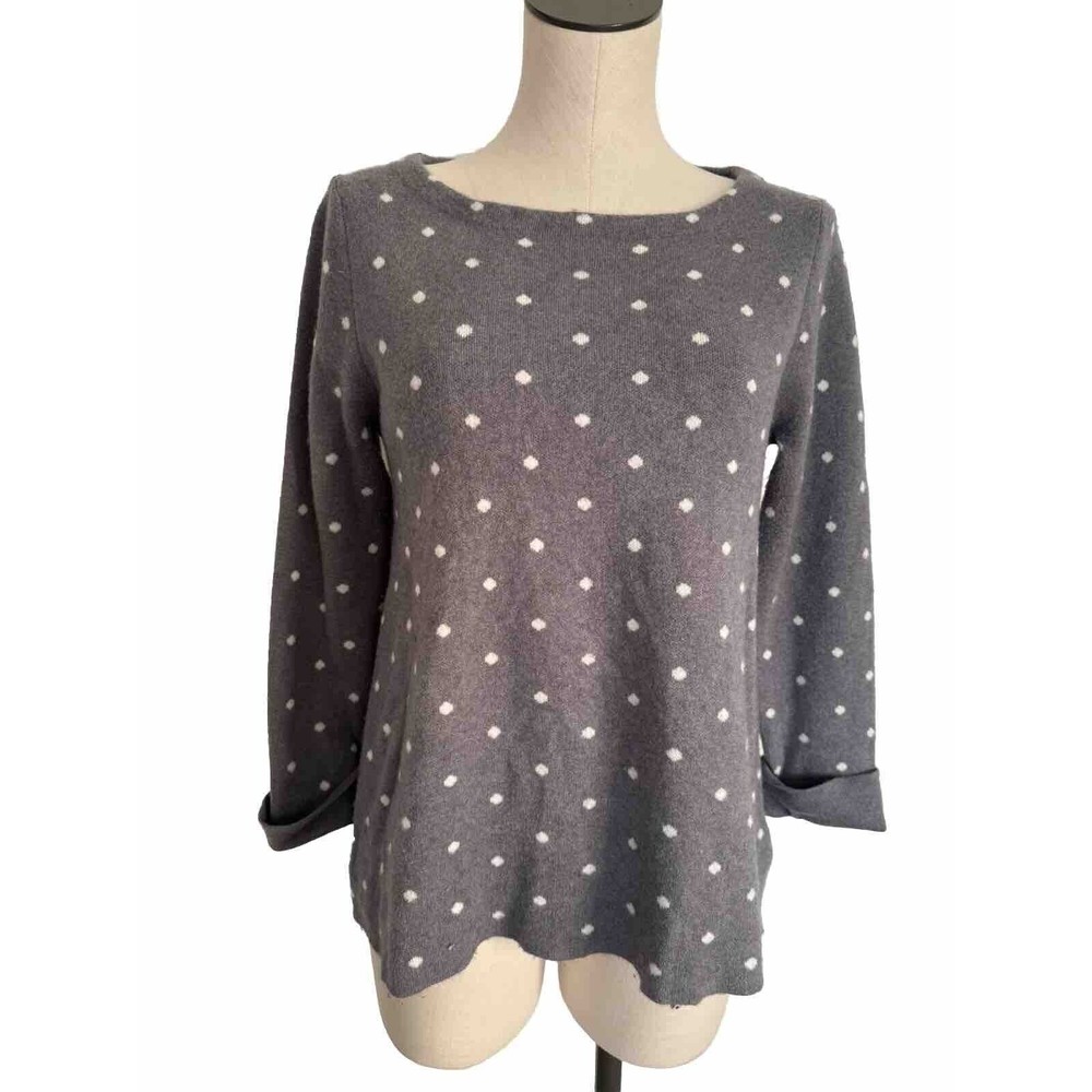 Cynthia Rowley Gray & White Polka Dot Top Size S